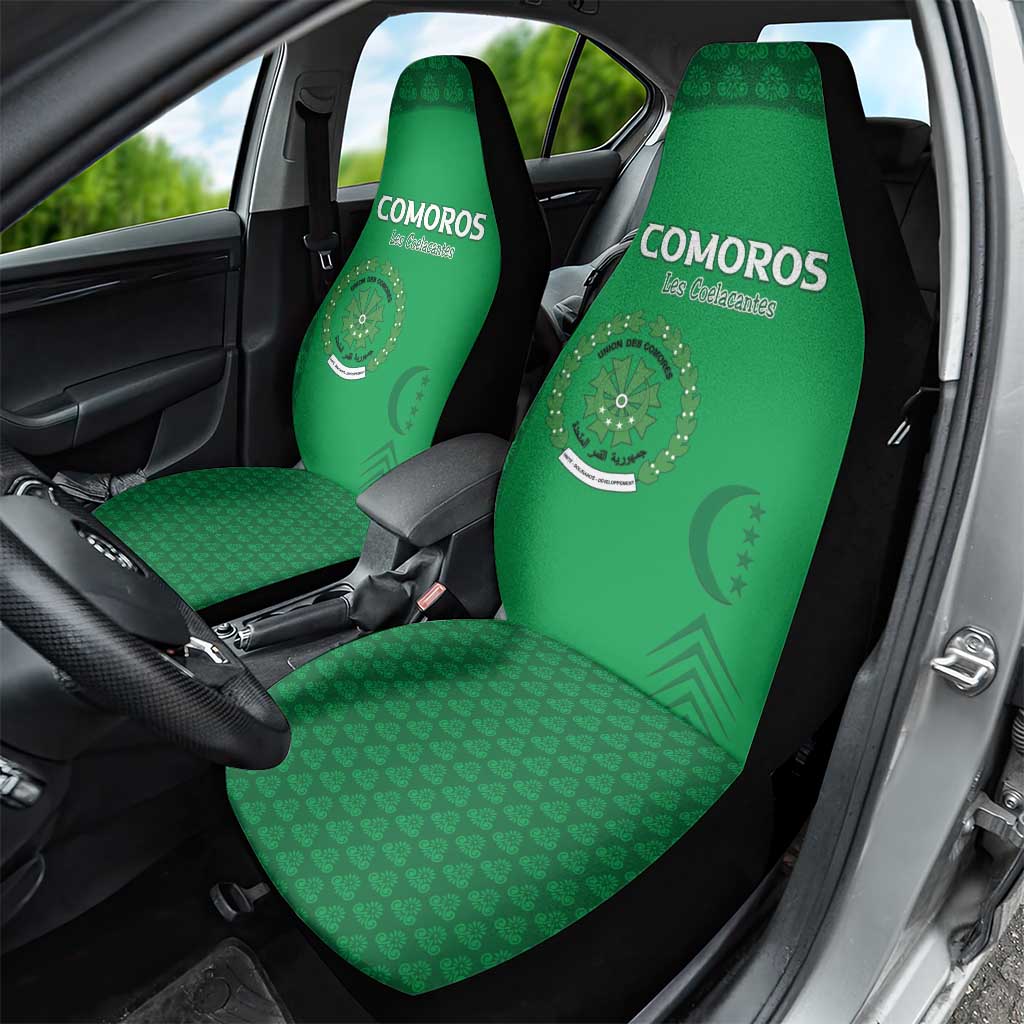 Comoros Football Car Seat Cover Go Champions Green Les Coelacantes - Wonder Print Shop
