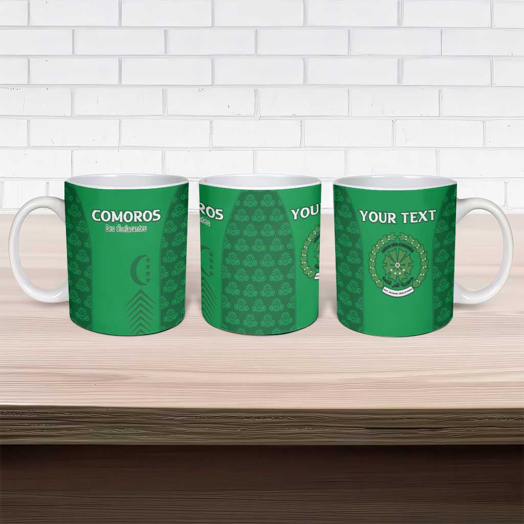 Custom Comoros Football Ceramic Mug Go Champions Green Les Coelacantes - Wonder Print Shop
