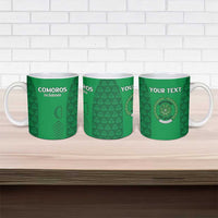 Custom Comoros Football Ceramic Mug Go Champions Green Les Coelacantes - Wonder Print Shop