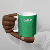 Custom Comoros Football Ceramic Mug Go Champions Green Les Coelacantes - Wonder Print Shop