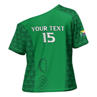 Custom Comoros Football Cross Shoulder Shirt Go Champions Green Les Coelacantes - Wonder Print Shop