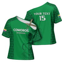 Custom Comoros Football Cross Shoulder Shirt Go Champions Green Les Coelacantes - Wonder Print Shop