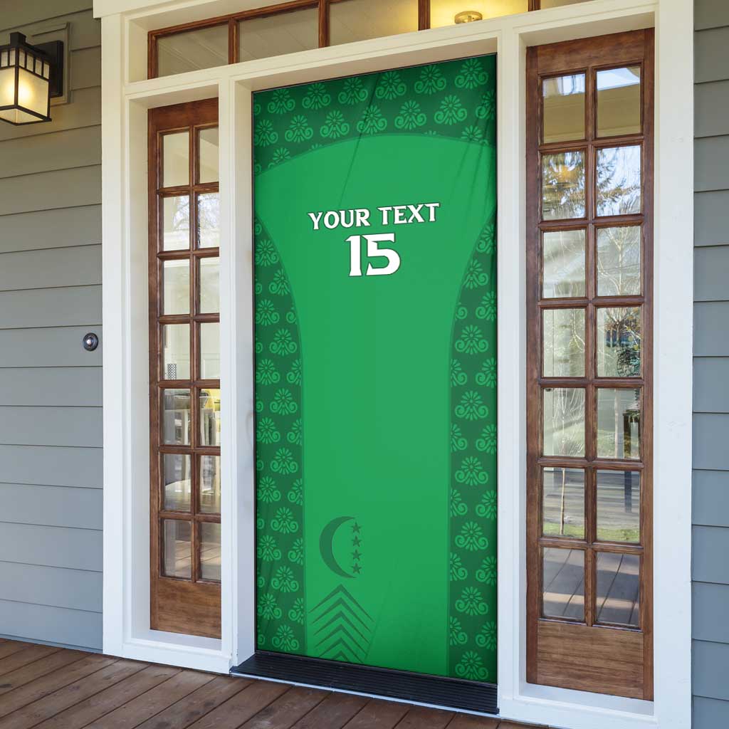 Custom Comoros Football Door Cover Go Champions Green Les Coelacantes - Wonder Print Shop