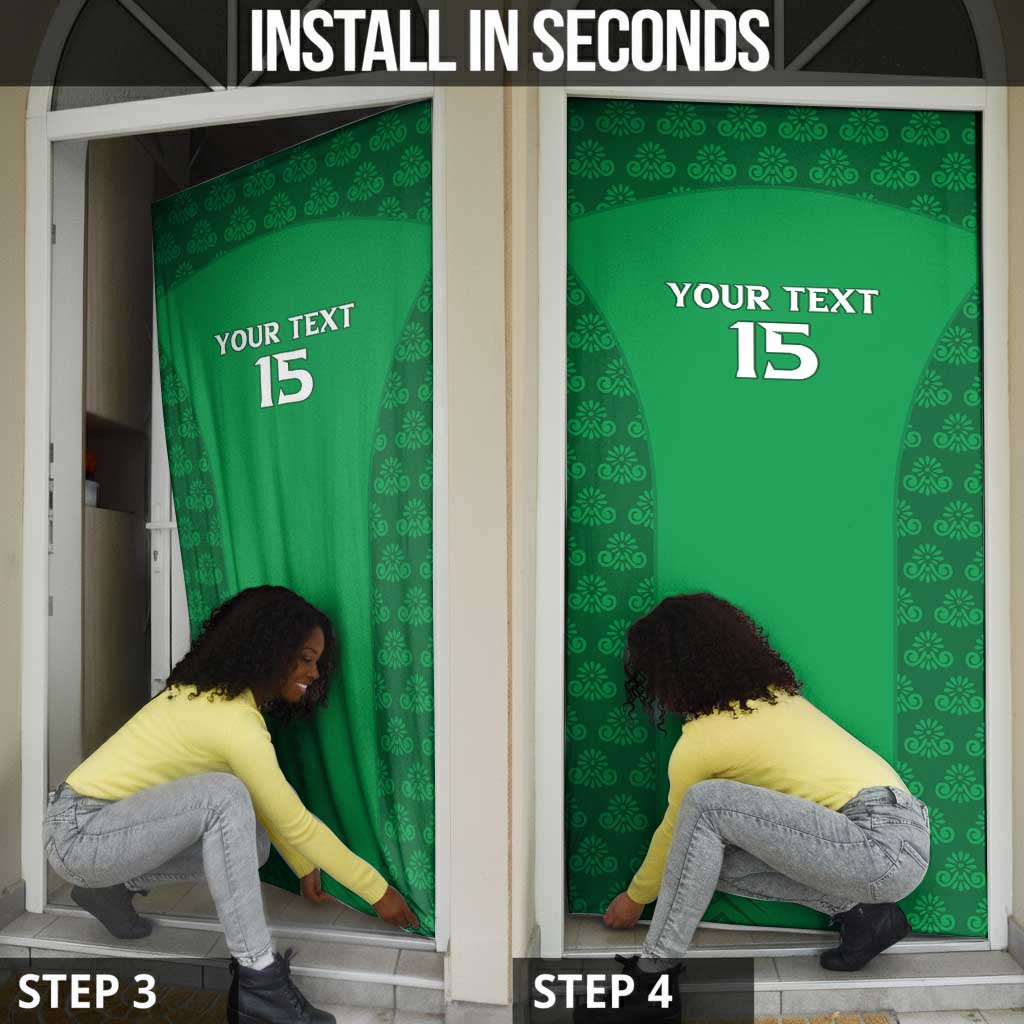 Custom Comoros Football Door Cover Go Champions Green Les Coelacantes - Wonder Print Shop
