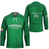 Custom Comoros Football Hockey Jersey Go Champions Green Les Coelacantes - Wonder Print Shop