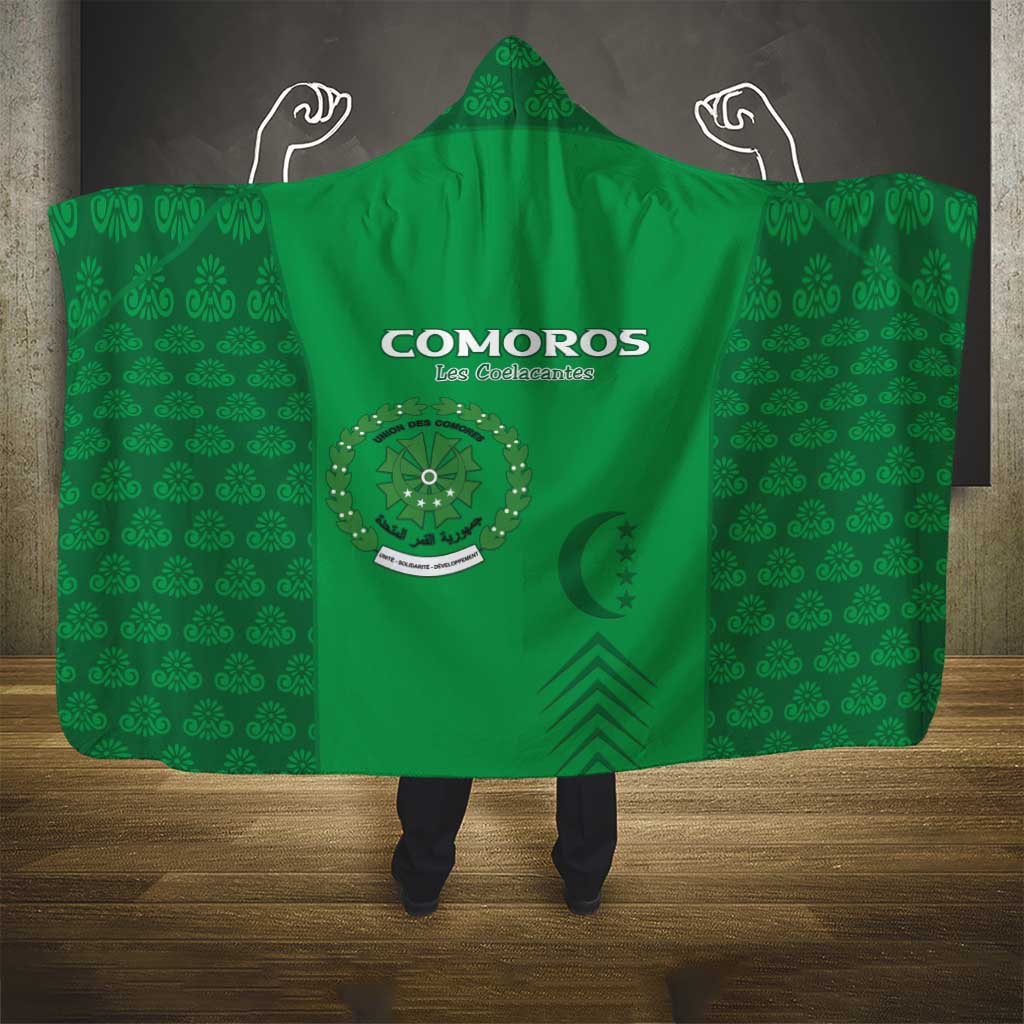 Comoros Football Hooded Blanket Go Champions Green Les Coelacantes - Wonder Print Shop