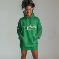 Custom Comoros Football Hoodie Dress Go Champions Green Les Coelacantes - Wonder Print Shop