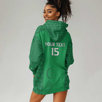 Custom Comoros Football Hoodie Dress Go Champions Green Les Coelacantes - Wonder Print Shop