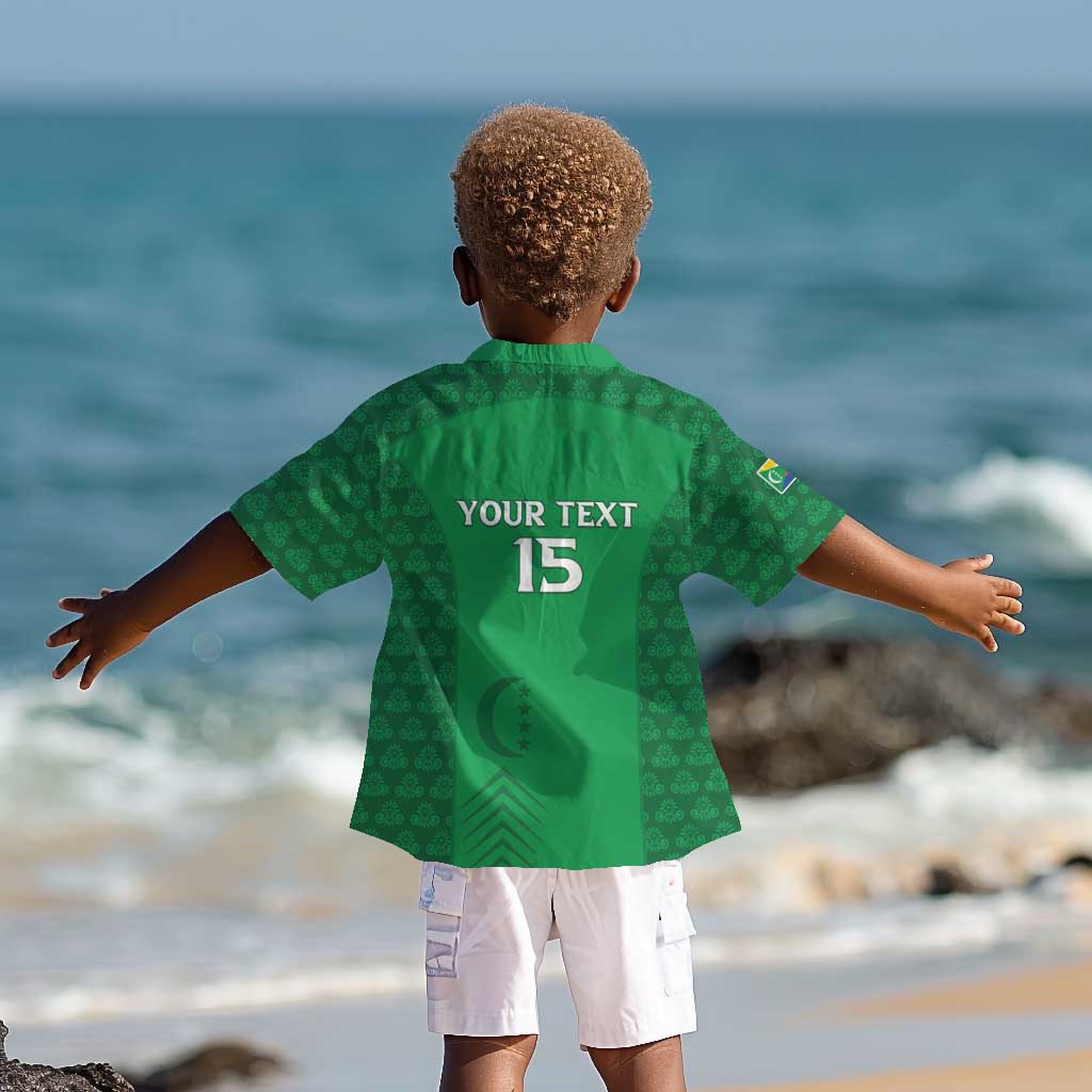 Custom Comoros Football Kid Hawaiian Shirt Go Champions Green Les Coelacantes LT15