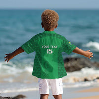 Custom Comoros Football Kid Hawaiian Shirt Go Champions Green Les Coelacantes LT15