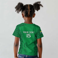 Custom Comoros Football Kid T shirt Go Champions Green Les Coelacantes LT15