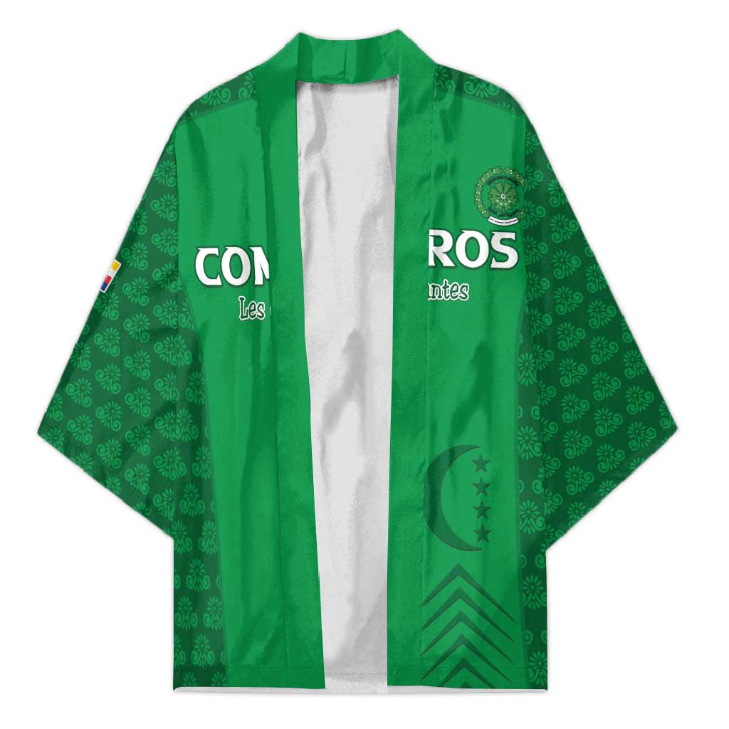 Custom Comoros Football Kimono Go Champions Green Les Coelacantes - Wonder Print Shop