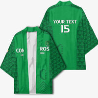 Custom Comoros Football Kimono Go Champions Green Les Coelacantes - Wonder Print Shop