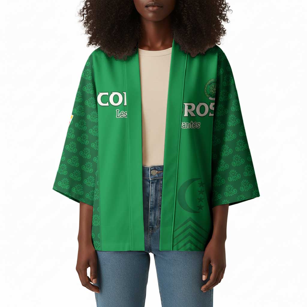 Custom Comoros Football Kimono Go Champions Green Les Coelacantes - Wonder Print Shop
