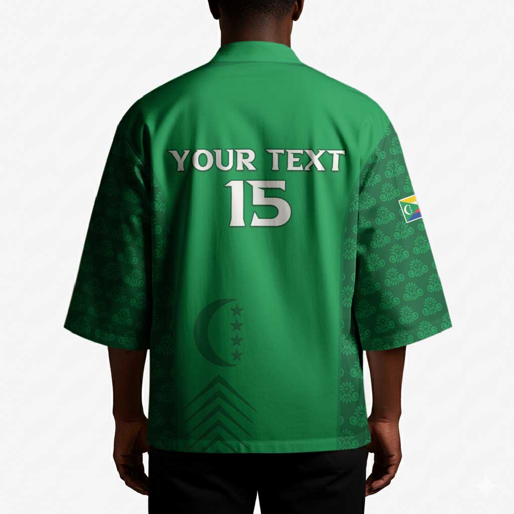 Custom Comoros Football Kimono Go Champions Green Les Coelacantes - Wonder Print Shop