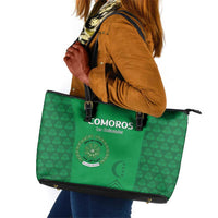 Comoros Football Leather Tote Bag Go Champions Green Les Coelacantes - Wonder Print Shop