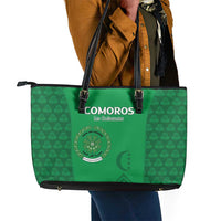 Comoros Football Leather Tote Bag Go Champions Green Les Coelacantes - Wonder Print Shop