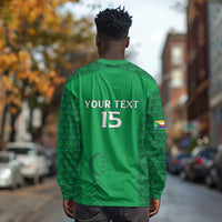 Custom Comoros Football Long Sleeve Shirt Go Champions Green Les Coelacantes - Wonder Print Shop