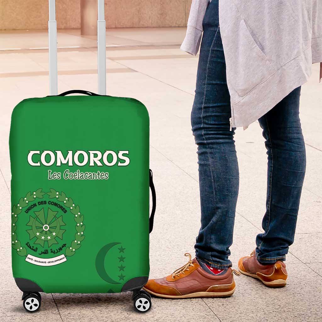 Comoros Football Luggage Cover Go Champions Green Les Coelacantes - Wonder Print Shop