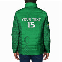 Custom Comoros Football Padded Jacket Go Champions Green Les Coelacantes - Wonder Print Shop