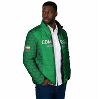 Custom Comoros Football Padded Jacket Go Champions Green Les Coelacantes - Wonder Print Shop