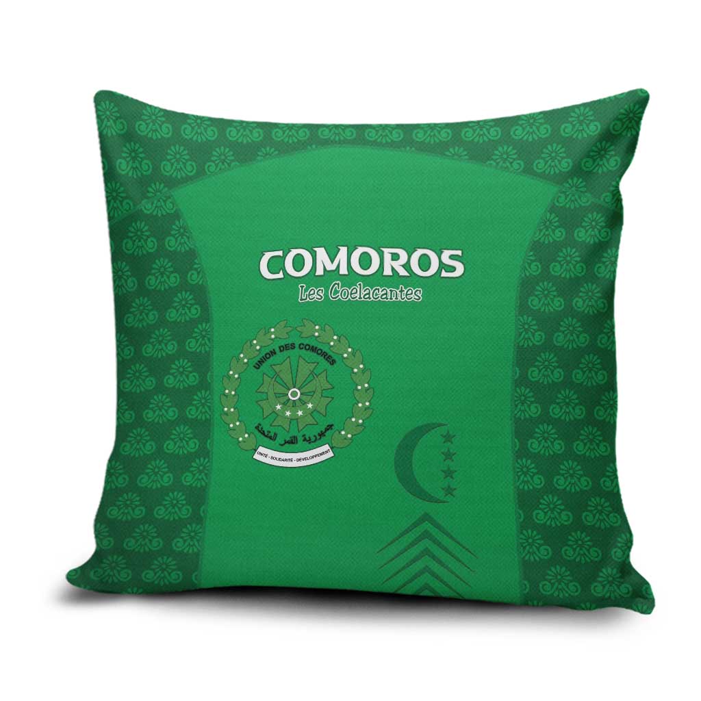 Comoros Football Pillow Cover Go Champions Green Les Coelacantes - Wonder Print Shop