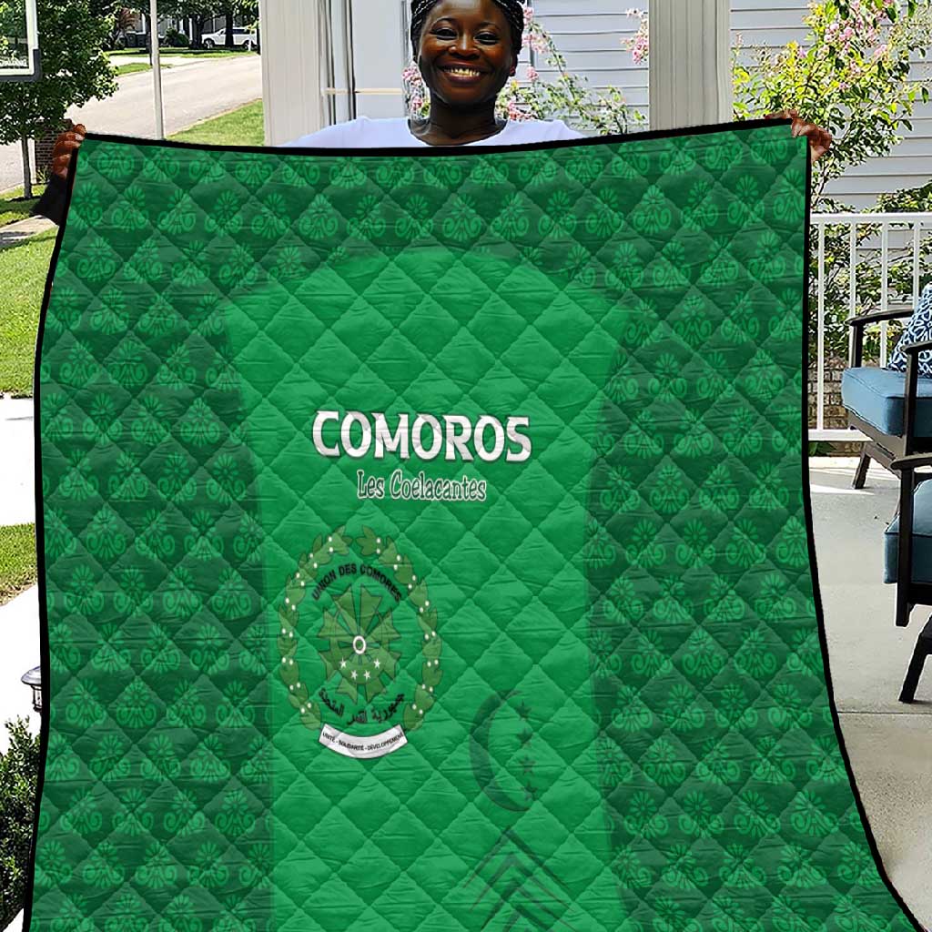 Comoros Football Quilt Go Champions Green Les Coelacantes - Wonder Print Shop