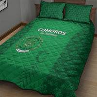 Comoros Football Quilt Bed Set Go Champions Green Les Coelacantes - Wonder Print Shop