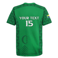 Custom Comoros Football Rugby Jersey Go Champions Green Les Coelacantes LT15