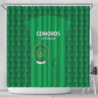 Comoros Football Shower Curtain Go Champions Green Les Coelacantes - Wonder Print Shop