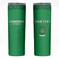 Custom Comoros Football Skinny Tumbler Go Champions Green Les Coelacantes - Wonder Print Shop