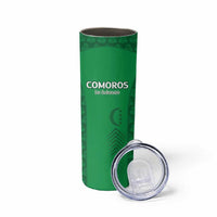 Custom Comoros Football Skinny Tumbler Go Champions Green Les Coelacantes - Wonder Print Shop