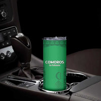 Custom Comoros Football Skinny Tumbler Go Champions Green Les Coelacantes - Wonder Print Shop