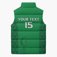 Custom Comoros Football Sleeveless Puffer Jacket Go Champions Green Les Coelacantes - Wonder Print Shop