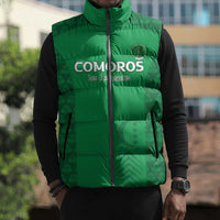 Custom Comoros Football Sleeveless Puffer Jacket Go Champions Green Les Coelacantes - Wonder Print Shop