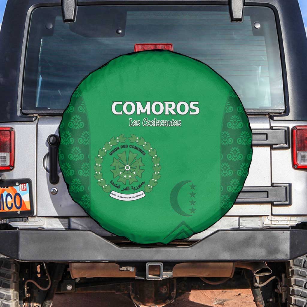 Comoros Football Spare Tire Cover Go Champions Green Les Coelacantes - Wonder Print Shop