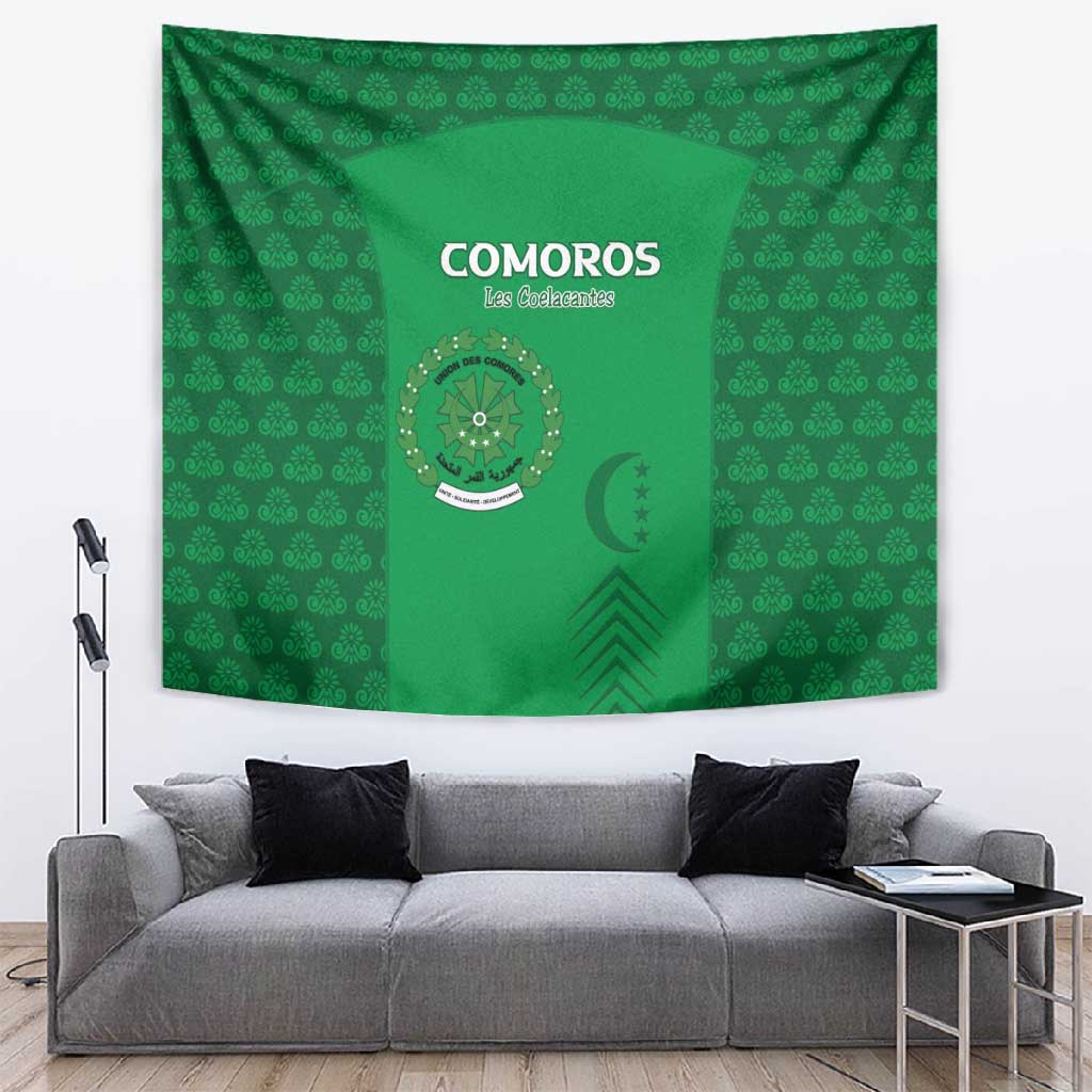 Comoros Football Tapestry Go Champions Green Les Coelacantes - Wonder Print Shop