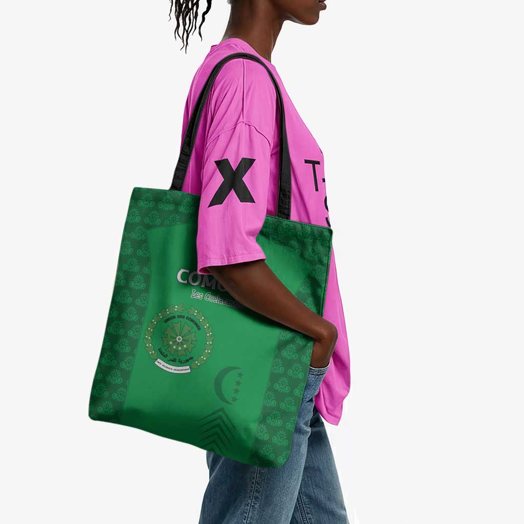 Comoros Football Tote Bag Go Champions Green Les Coelacantes - Wonder Print Shop