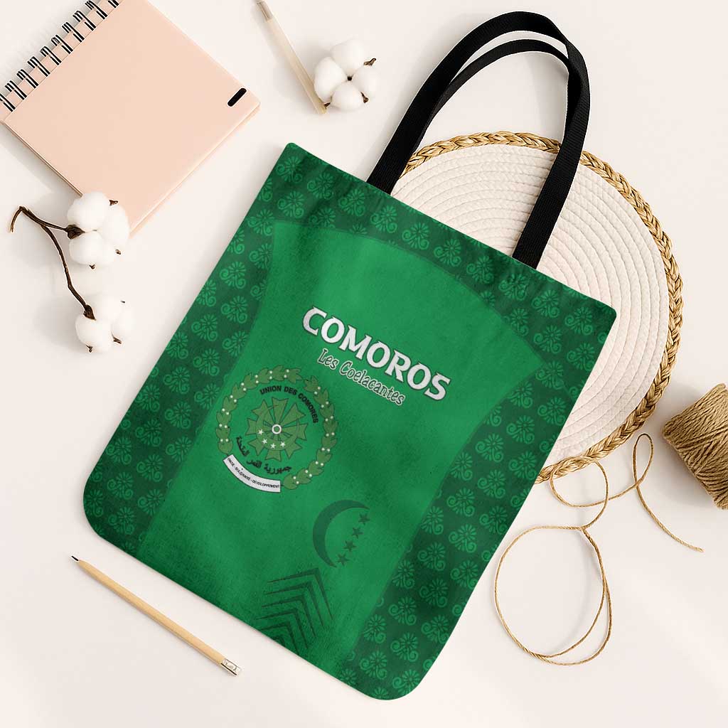 Comoros Football Tote Bag Go Champions Green Les Coelacantes - Wonder Print Shop