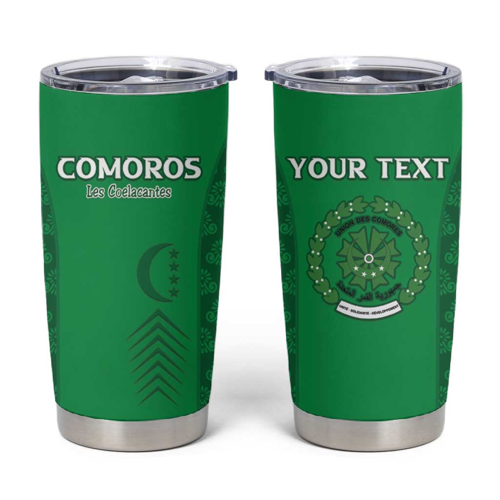Custom Comoros Football Tumbler Cup Go Champions Green Les Coelacantes - Wonder Print Shop
