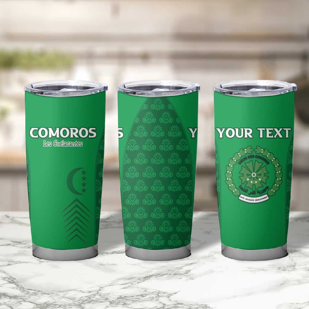 Custom Comoros Football Tumbler Cup Go Champions Green Les Coelacantes - Wonder Print Shop