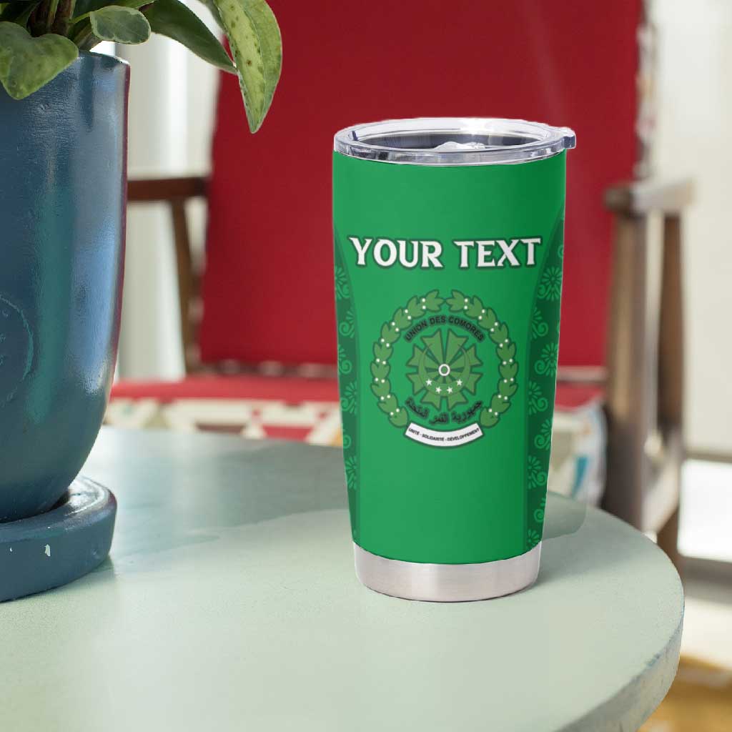 Custom Comoros Football Tumbler Cup Go Champions Green Les Coelacantes - Wonder Print Shop