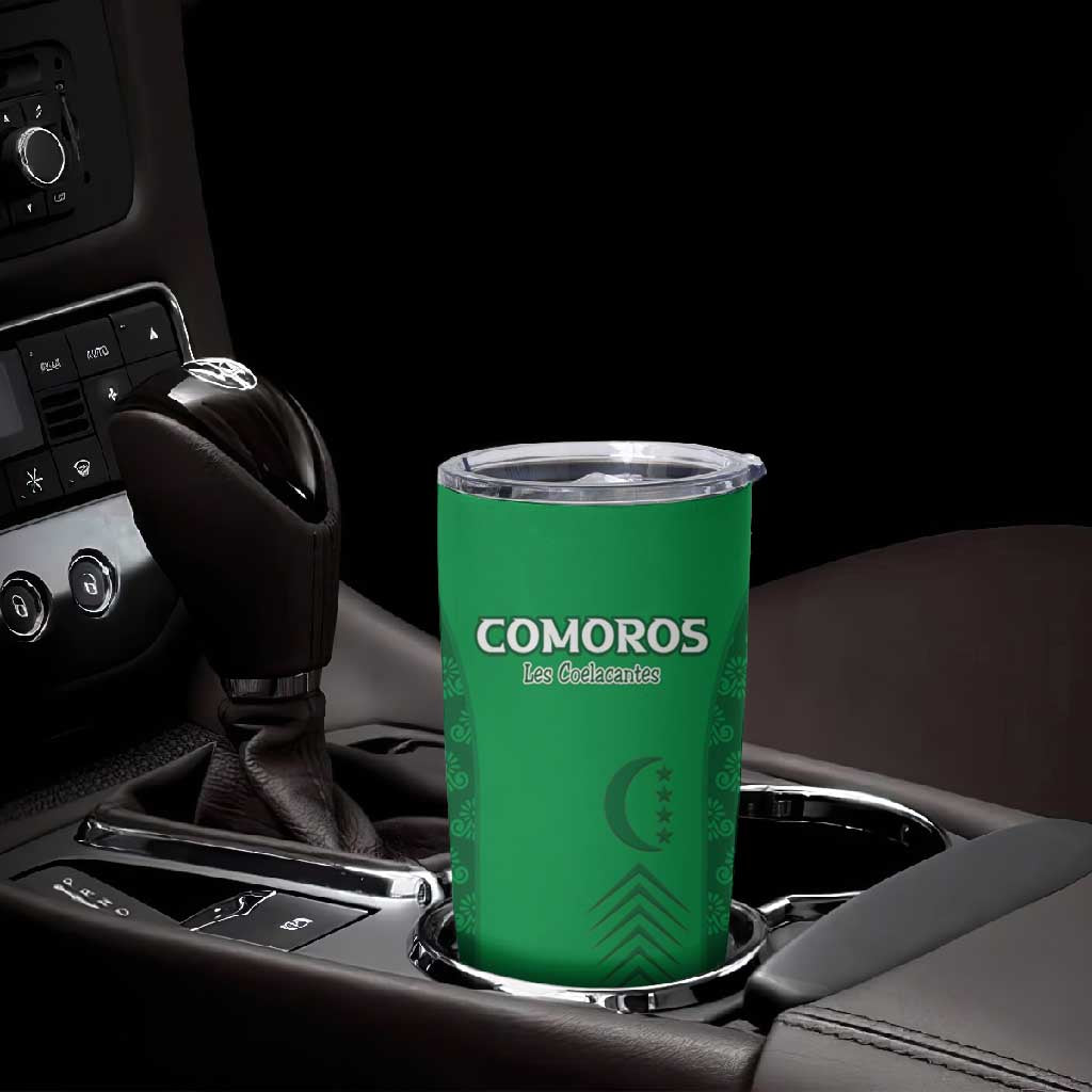 Custom Comoros Football Tumbler Cup Go Champions Green Les Coelacantes - Wonder Print Shop
