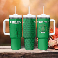 Custom Comoros Football Tumbler With Handle Go Champions Green Les Coelacantes - Wonder Print Shop