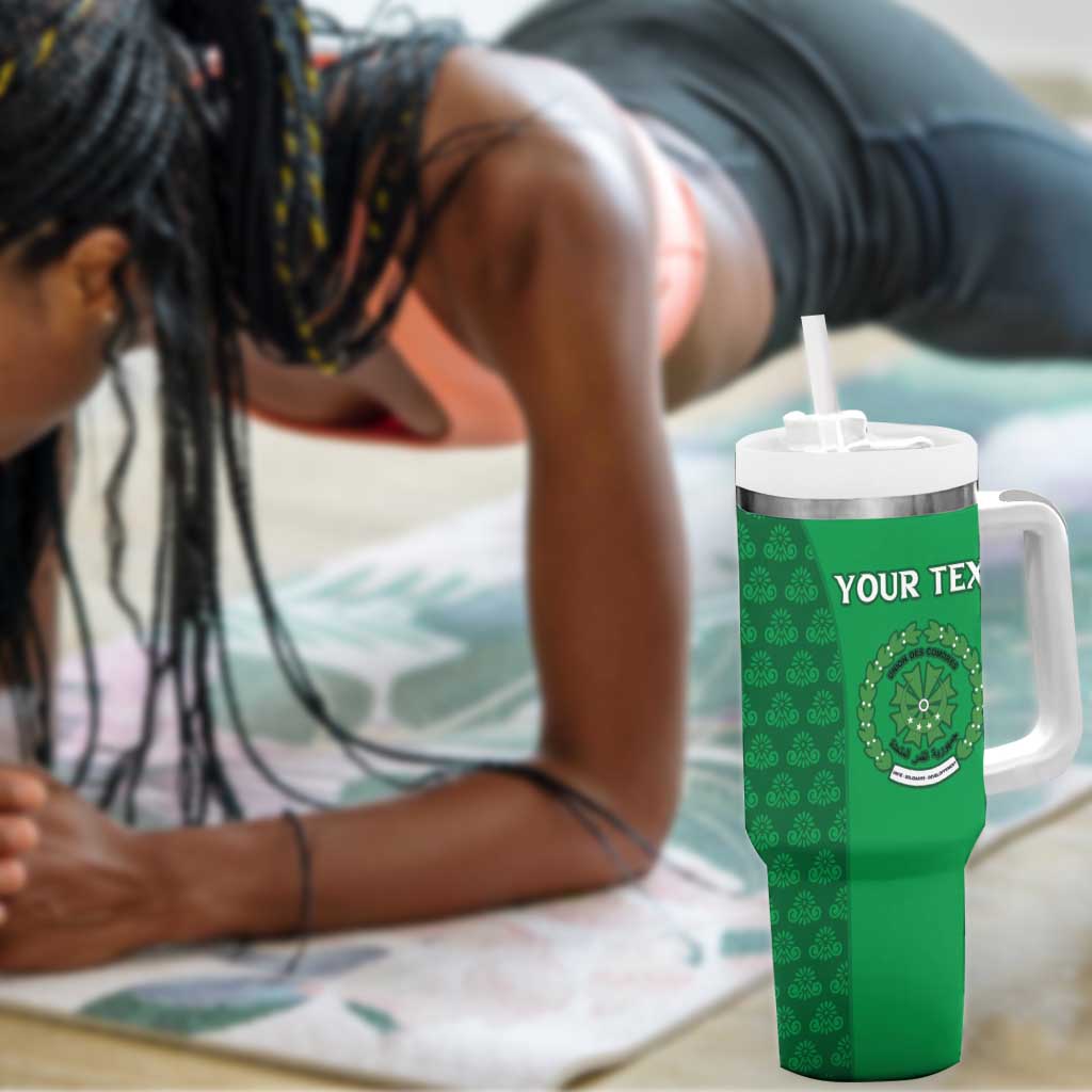 Custom Comoros Football Tumbler With Handle Go Champions Green Les Coelacantes - Wonder Print Shop
