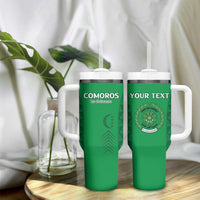 Custom Comoros Football Tumbler With Handle Go Champions Green Les Coelacantes - Wonder Print Shop