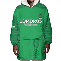 Custom Comoros Football Wearable Blanket Hoodie Go Champions Green Les Coelacantes - Wonder Print Shop