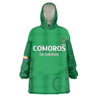 Custom Comoros Football Wearable Blanket Hoodie Go Champions Green Les Coelacantes - Wonder Print Shop