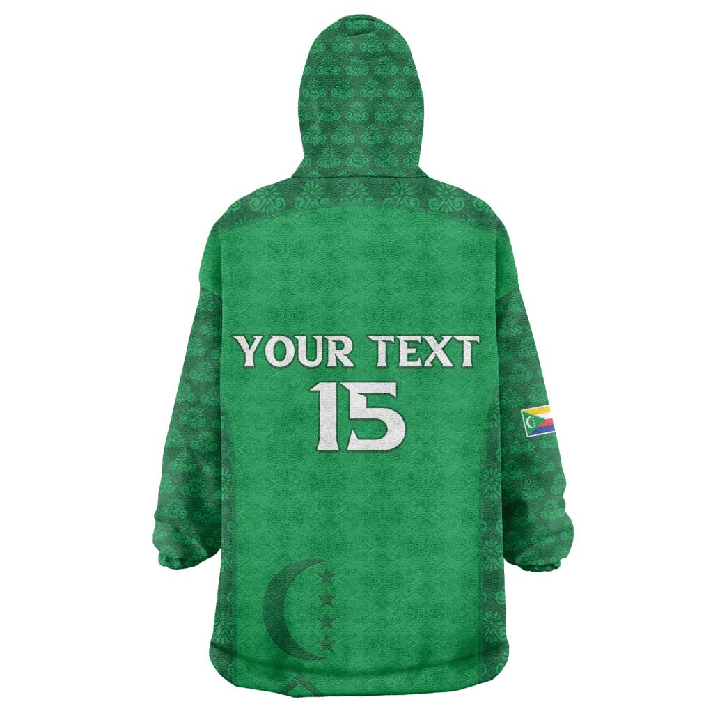 Custom Comoros Football Wearable Blanket Hoodie Go Champions Green Les Coelacantes - Wonder Print Shop