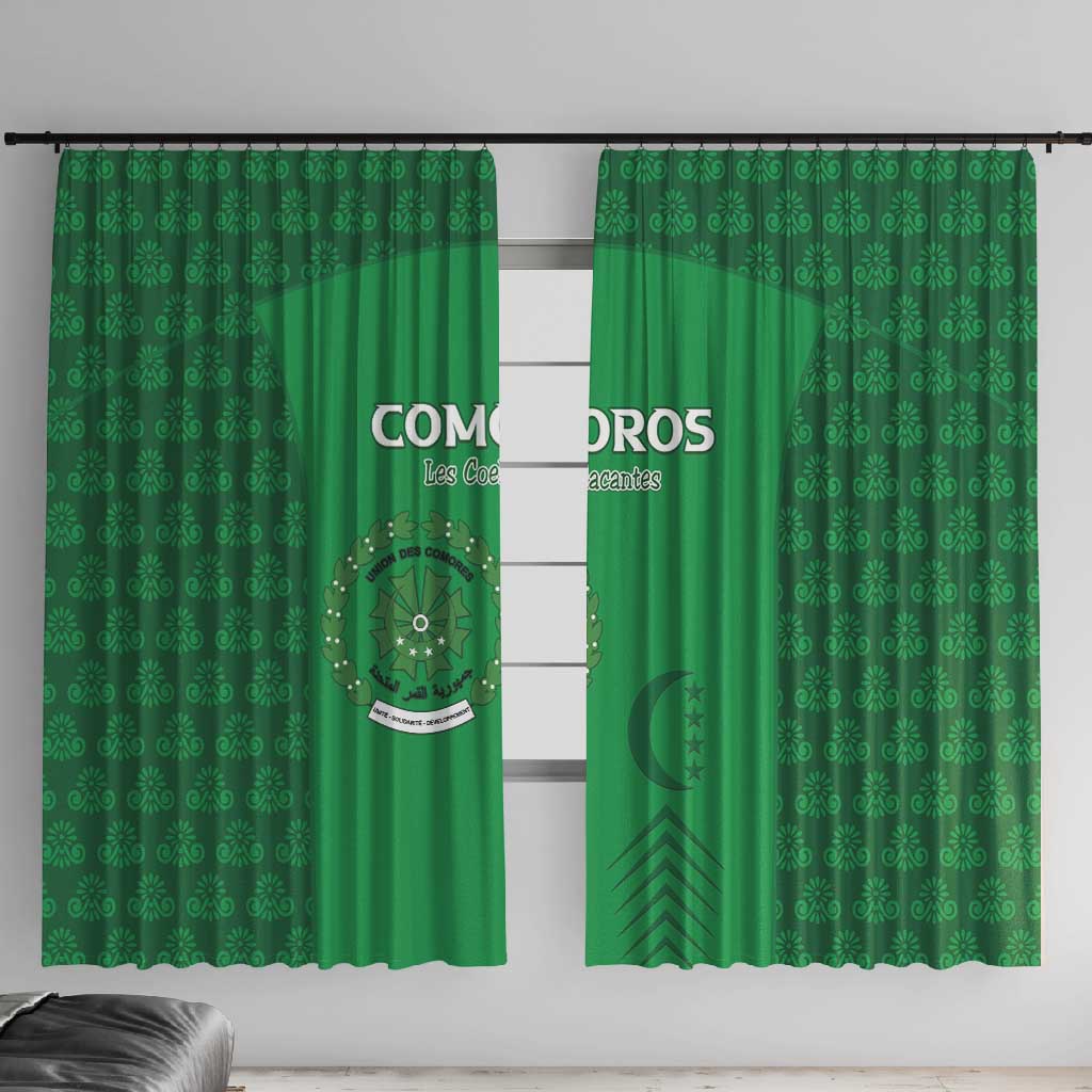 Comoros Football Window Curtain Go Champions Green Les Coelacantes - Wonder Print Shop